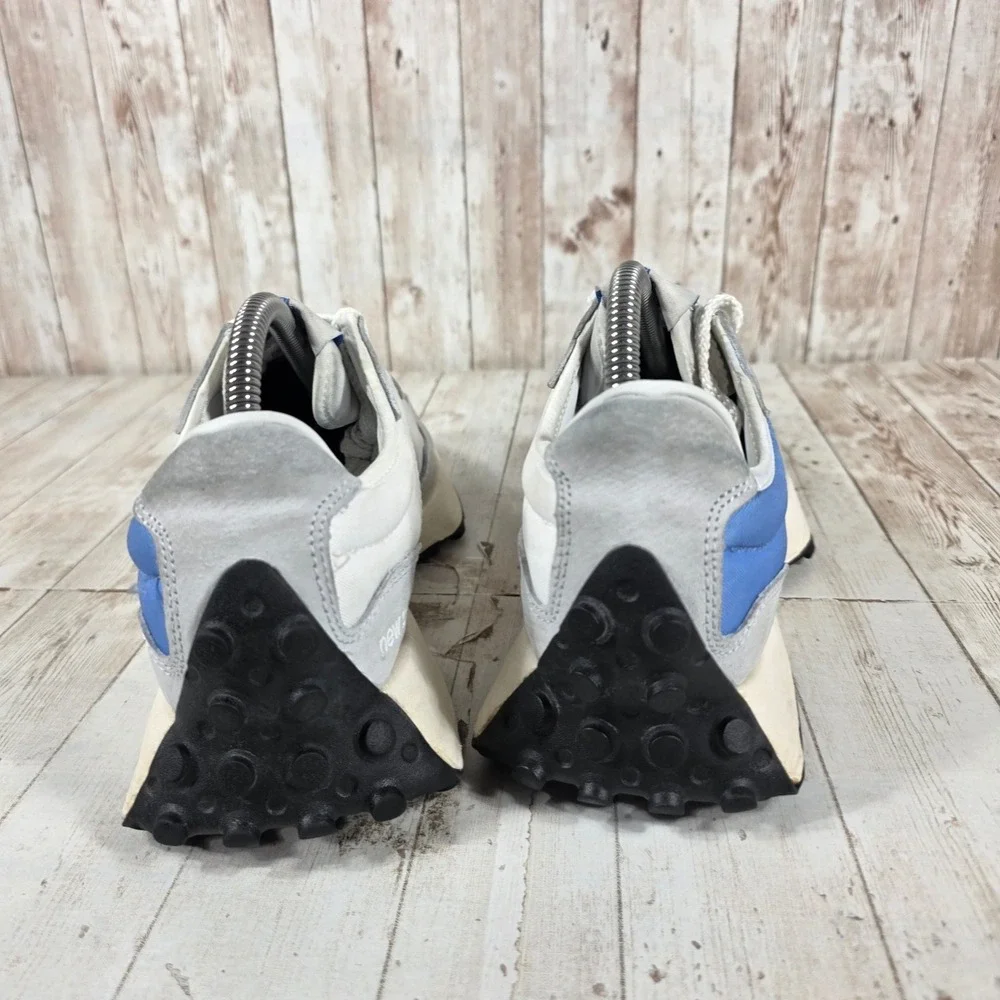 New Balance 327 Mens Grey Blue Suede Nylon Lifestyle Sneakers MS327LC1 Size 8